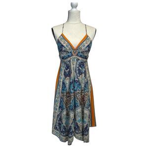 Rubber Ducky Bohemian Print Spaghetti Strap Dress Size Small